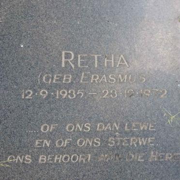? Retha nee ERASMUS 1935-1972