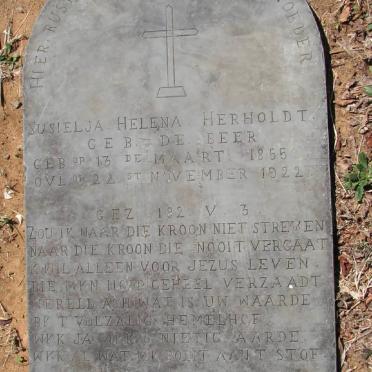 HERHOLDT Susielja Helena nee DE BEER 1855-1922