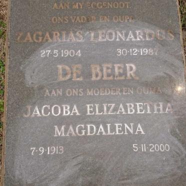 BEER Zagarias Leonardus, de 1904-1987 &amp; Johanna Elizabetha Magdalena 1913-2000
