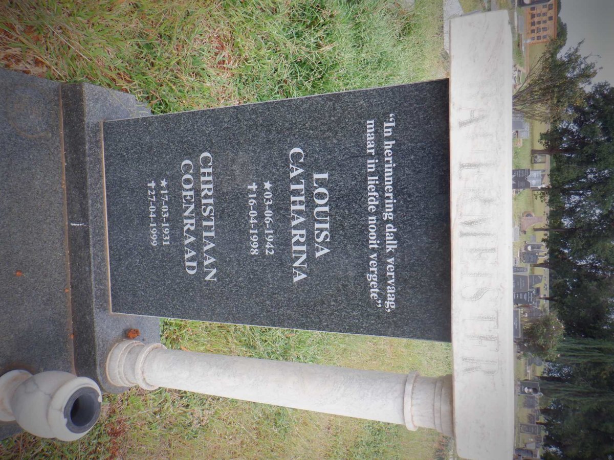 BAUERMEISTER Christiaan Coenraad 1931-1999 &amp; Louisa Catharina 1942-1998
