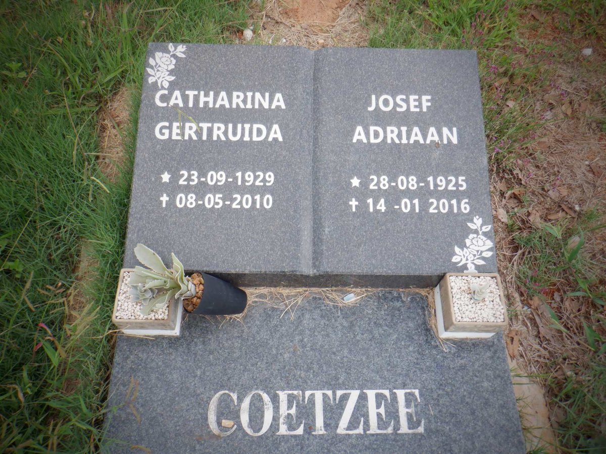 COETZEE Josef Adriaan 1925-2016 &amp; Catharina Gertruida 1929-2010