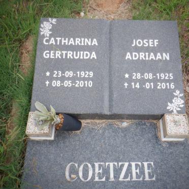 COETZEE Josef Adriaan 1925-2016 &amp; Catharina Gertruida 1929-2010