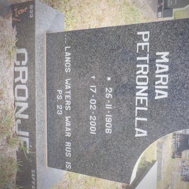 CRONJÉ Maria Petronella 1906-2001