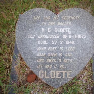CLOETE M.S. nee BARKHUIZEN 1875-1948