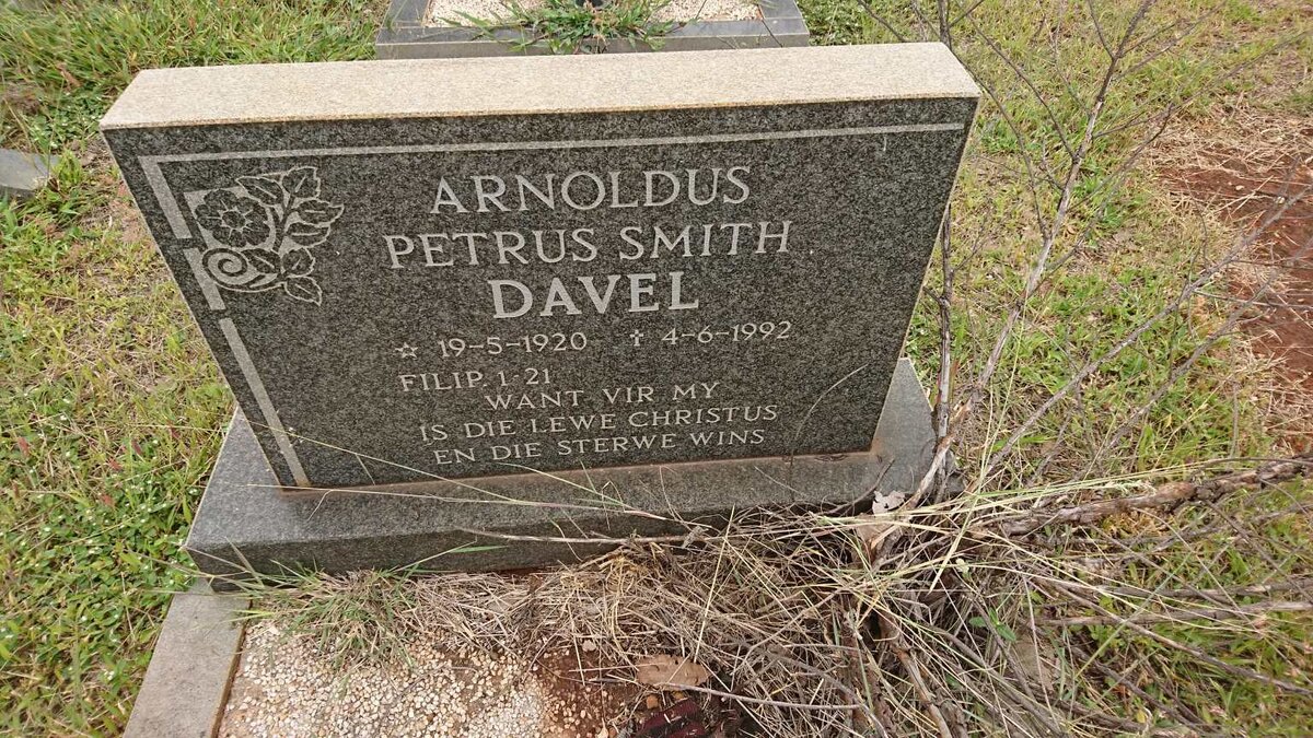 DAVEL Arnoldus Petrus Smith 1920-1992