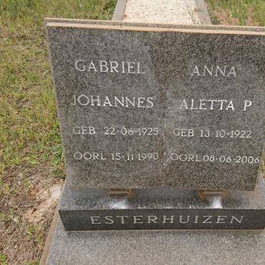 ESTERHUIZEN Gabriel Johannes 1925-1990 &amp; Anna Aletta P. 1922-2006
