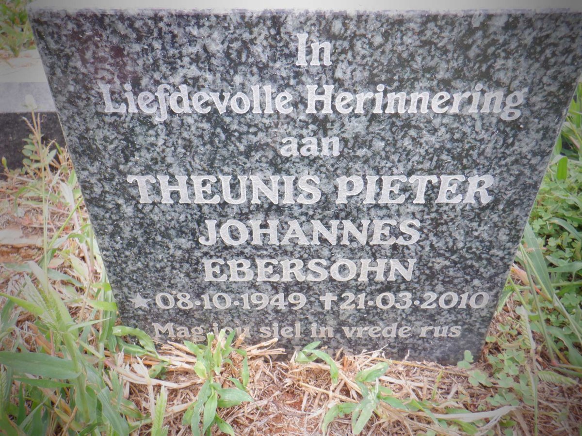 EBERSOHN Theunis Pieter Johannes 1949-2010