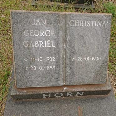 HORN Jan George Gabriel 1932-1991 &amp; Christina 1930-