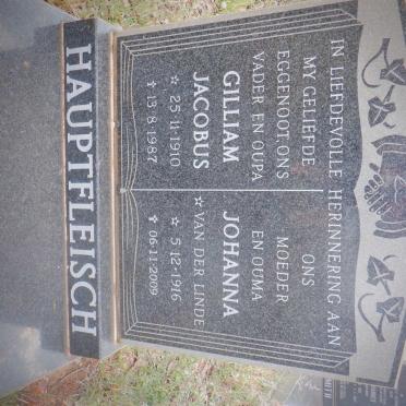 HAUPTFLEISCH Gilliam Jacobus 1910-1987 &amp; Johanna VAN DER LINDE 1916-2009