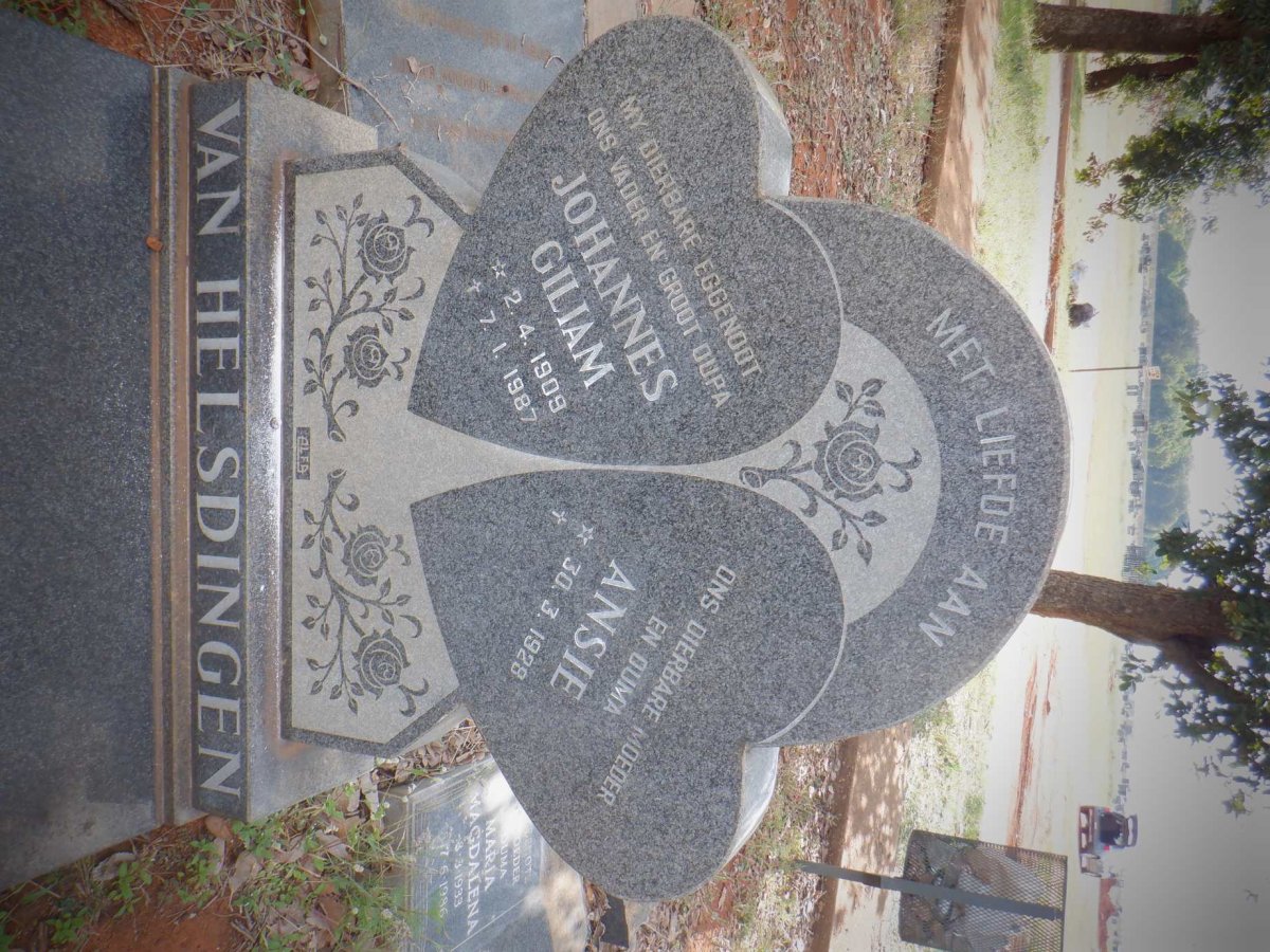 HELSDINGEN Johannes Giliam, van 1909-1987 &amp; Ansie 1928-