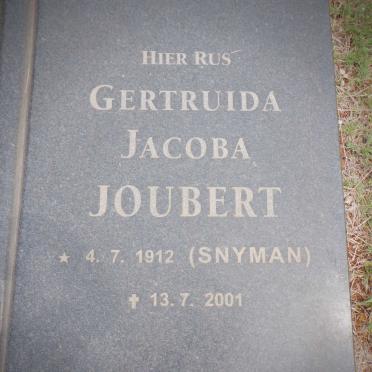 JOUBERT Gertruida Jacoba nee SNYMAN 1912-2001