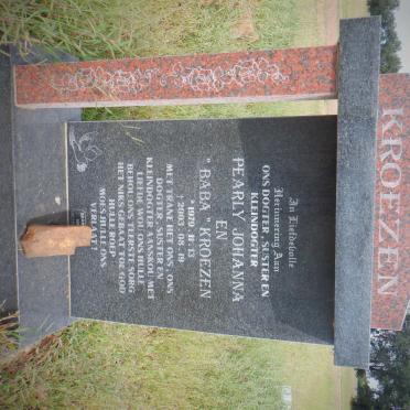 KROEZEN Pearly Johanna 1979-2003 :: KROEZEN Baba -2003