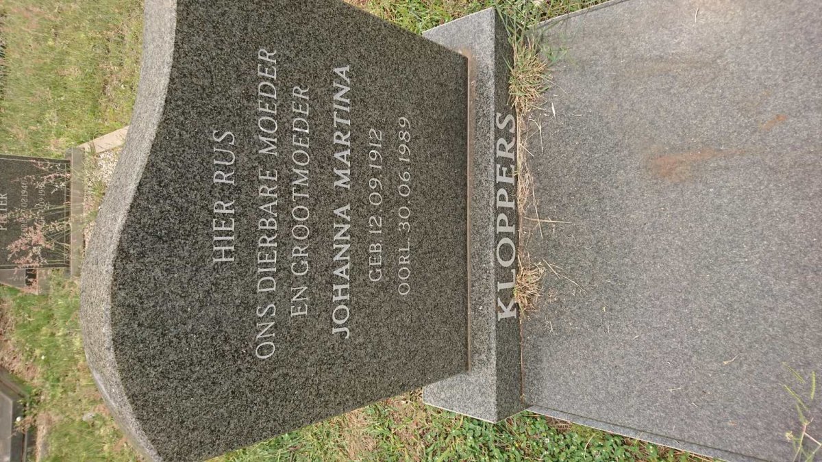 KLOPPERS Johanna Martina 1912-1989