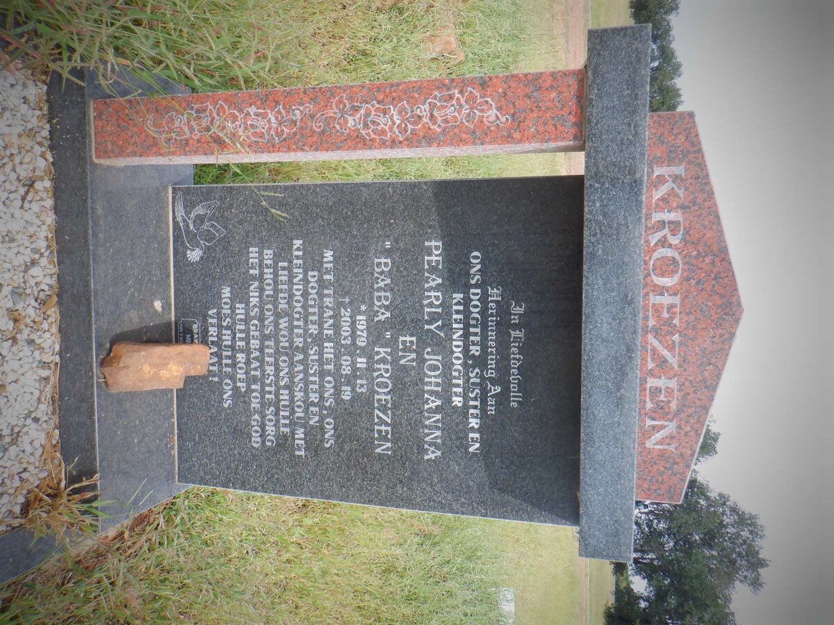 KROEZEN Pearly Johanna 1979-2003 :: KROEZEN Baba -2003