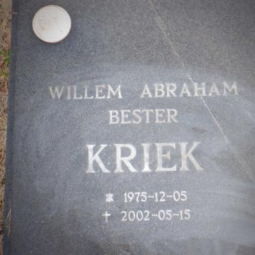KRIEK Willem Abraham Bester 1975-2002