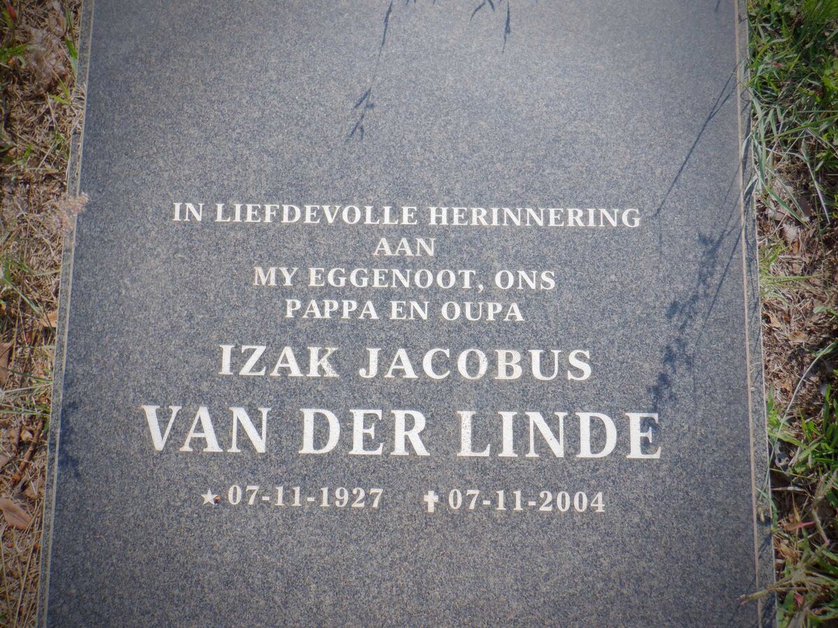 LINDE Izak Jacobus, van der 1927-2004
