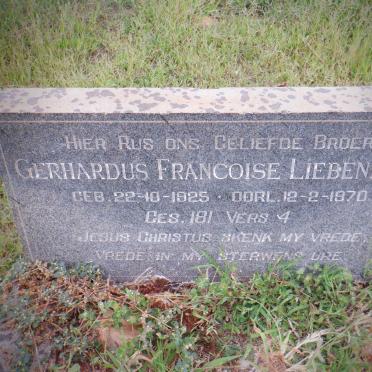 LIEBENBERG Gerhardus Francoise 1925-1970