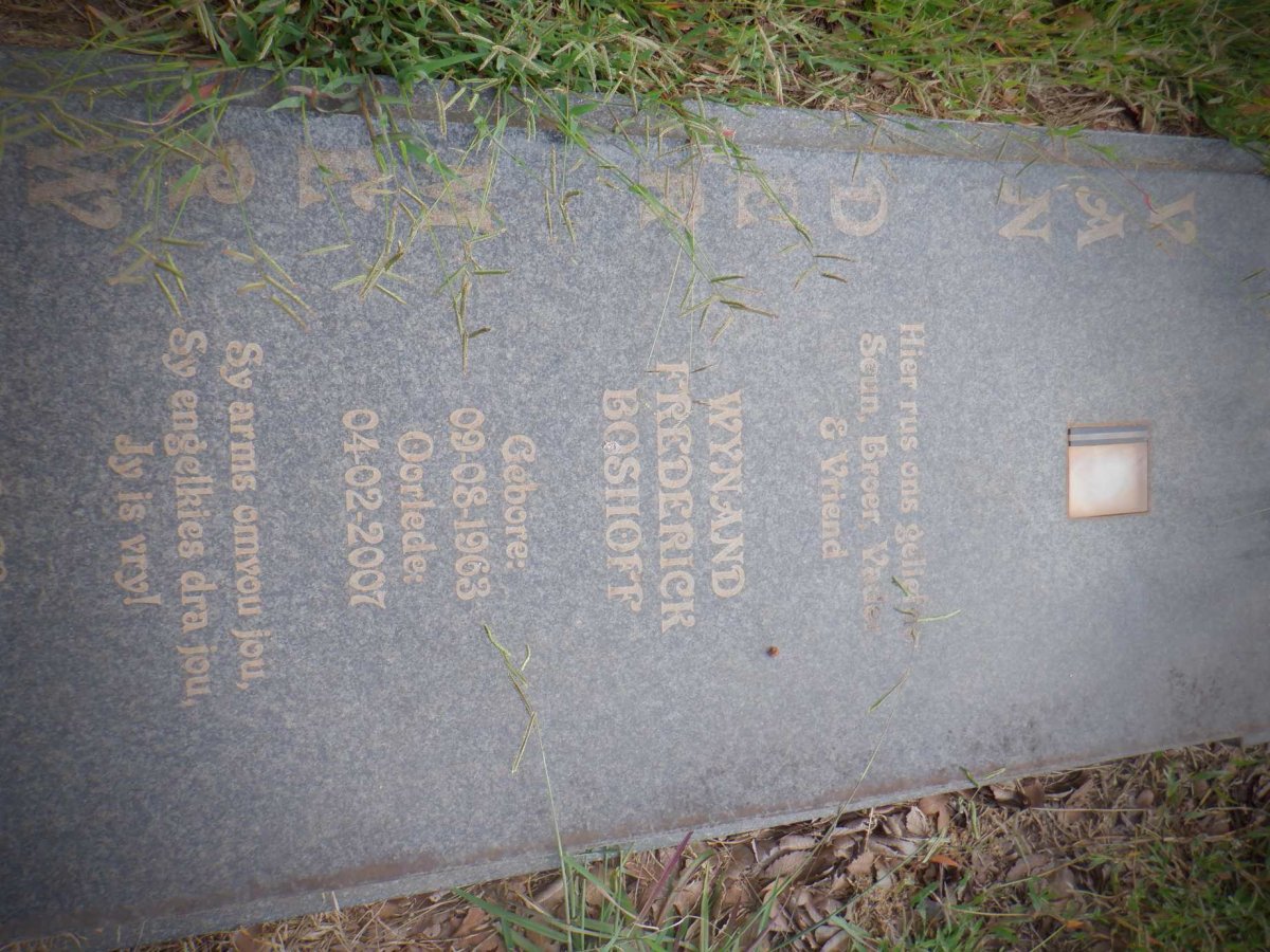 MERWE Wynand Frederick Boshoff, van der 1963-2007