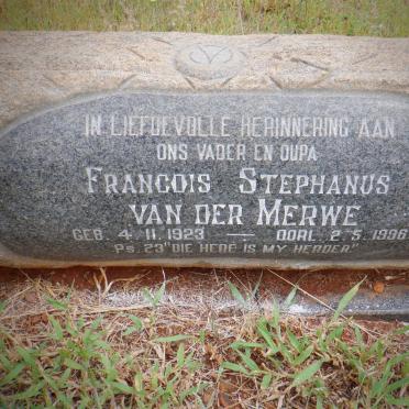 MERWE Francois Stephanus, van der 1923-1996