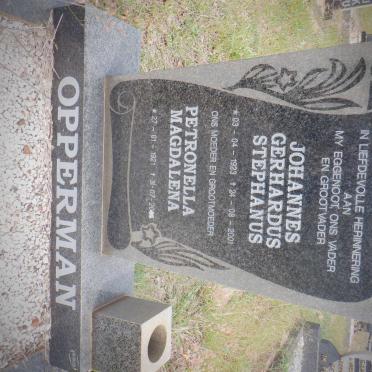 OPPERMAN Johannes Gerhardus Stephanus 1923-2001 &amp; Petronella Magdalena 1921-2006