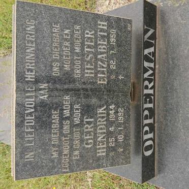 OPPERMAN Gert Hendrik 1944-1992 &amp; Hester Elizabeth 1950-
