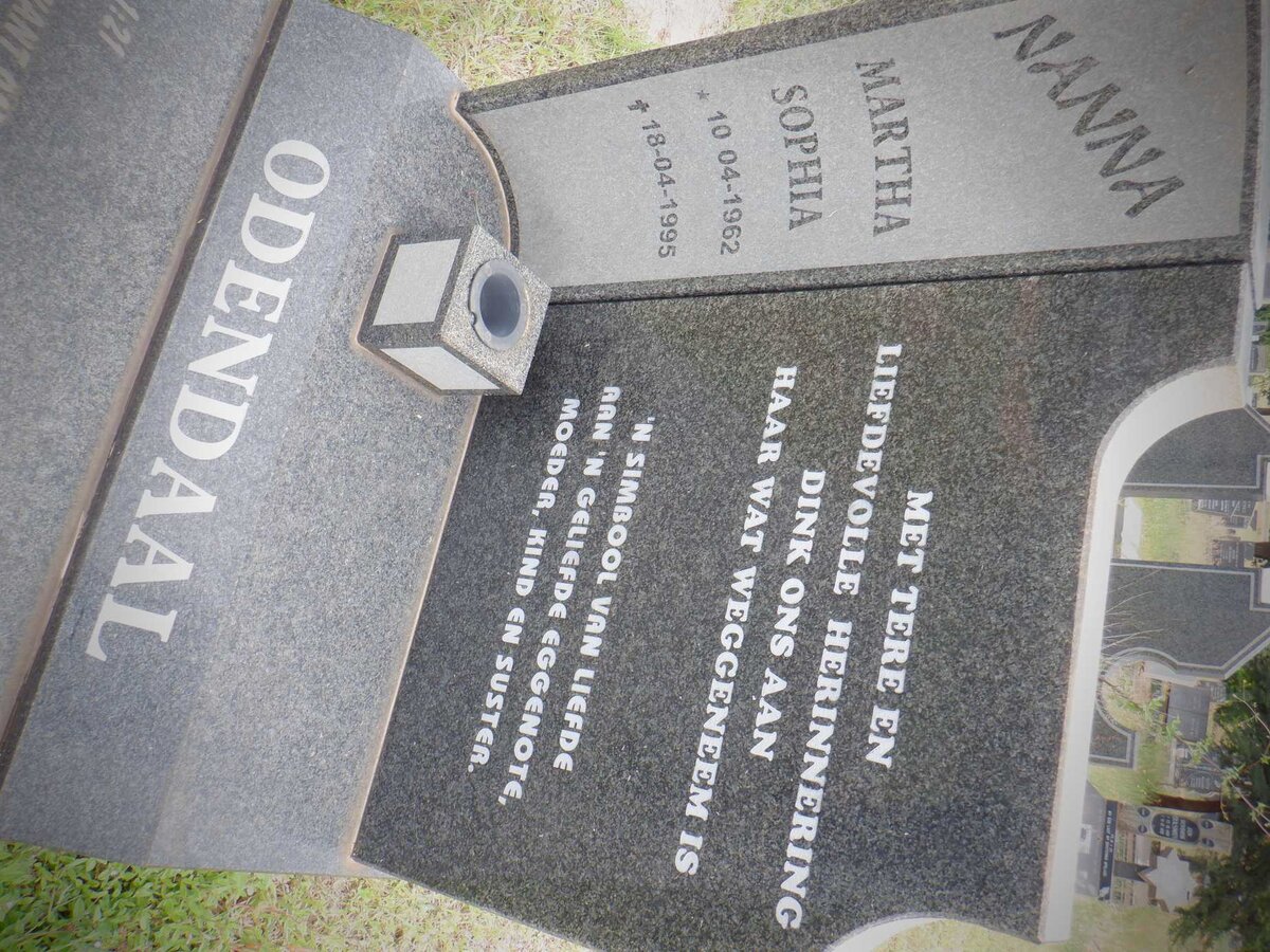ODENDAAL Martha Sophia 1962-1995