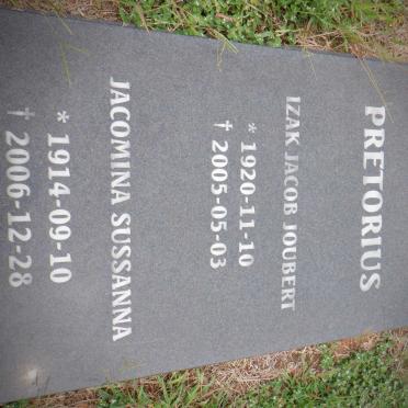 PRETORIUS Izak Jacob Joubert 1920-2005 &amp; Jacomina Sussanna 1914-2006