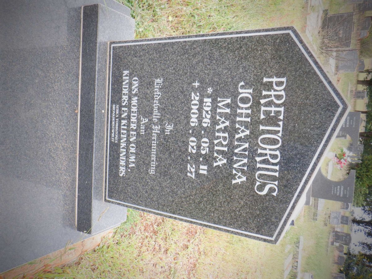 PRETORIUS Johanna Maria 1926-2006