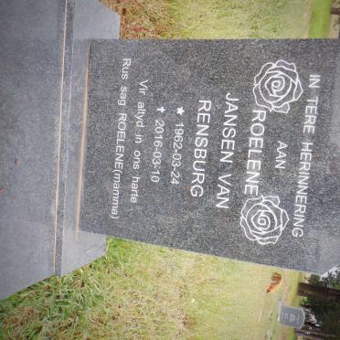 RENSBURG Roelene, Jansen van 1962-2016