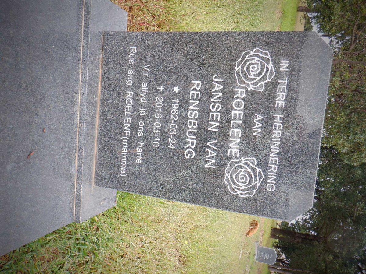 RENSBURG Roelene, Jansen van 1962-2016