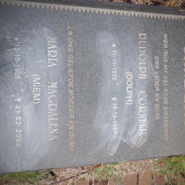 SANDERS Rudolph Cornelius 1922-1997 &amp; Maria Magdalena 1925-2002