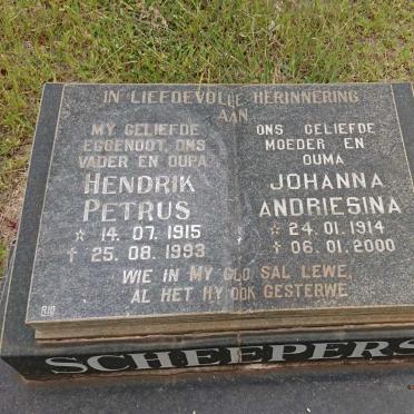 SCHEEPERS Hendrik Petrus 1915-1993 &amp; Johanna Andriesina 1914-2000