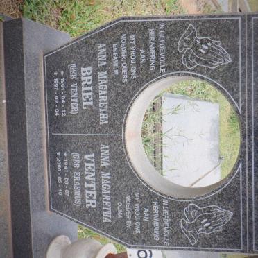VENTER Anna Magaretha nee ERASMUS 1941-2000 :: BRIEL Anna Magaretha nee VENTER 1961-1997
