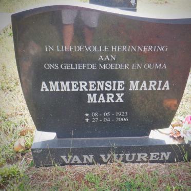 VUUREN Ammerensie Maria, van nee MARX 1923-2006