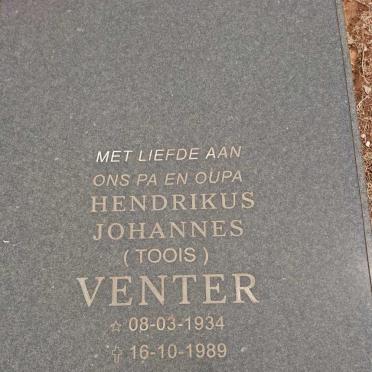 VENTER Hendrikus Johannes 1934-1989