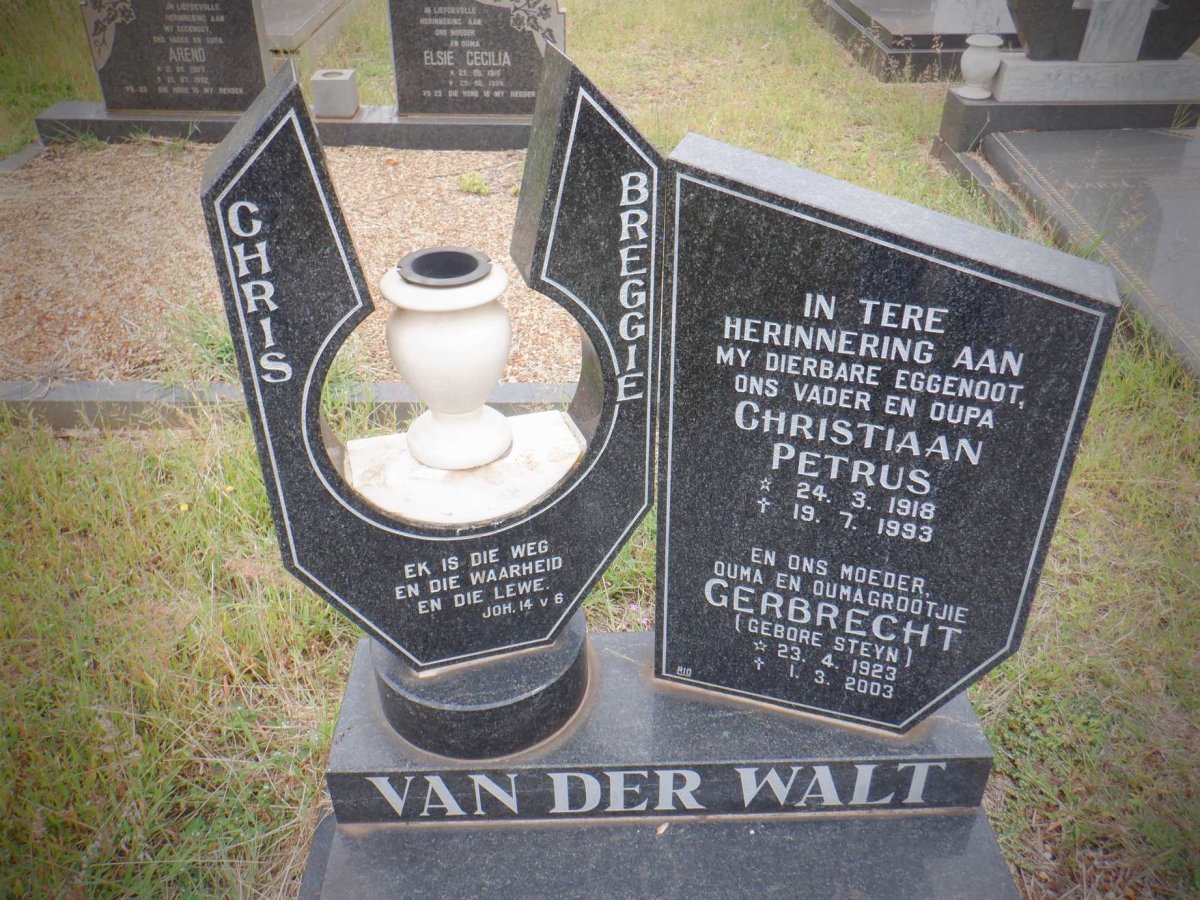 WALT Christiaan Petrus, van der 1918-1993 &amp; Gerbrecht STEYN 1923-2003