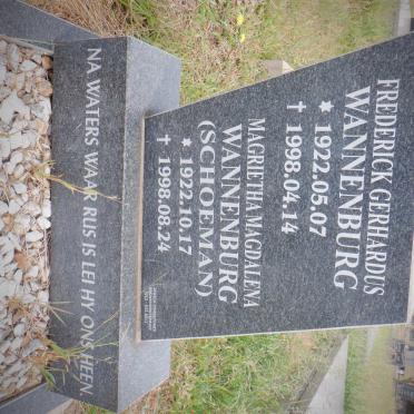 WANNENBURG Frederick Gerhardus 1922-1998 &amp; Magrietha Magdalena SCHOEMAN 1922-1998