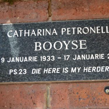 BOOYSE Catharina Petronella 1933-2016