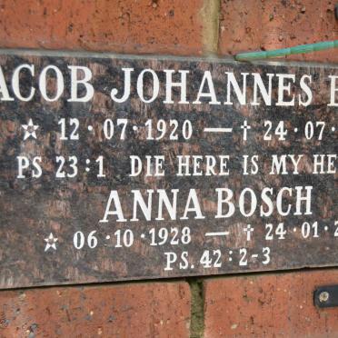 BOSCH Jacob Johannes 1920-2000 :: BOSCH Anna 1928-2011