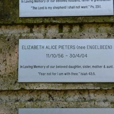 PIETERS Elizabeth Alice nee ENGELBEEN 1956-2004