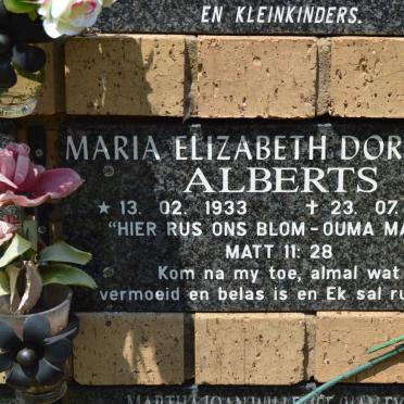 ALBERTS Maria Elizabeth Dorethea 1933-2009