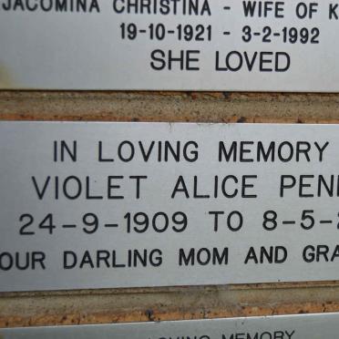 PENMAN Violet Alice 1909-2005