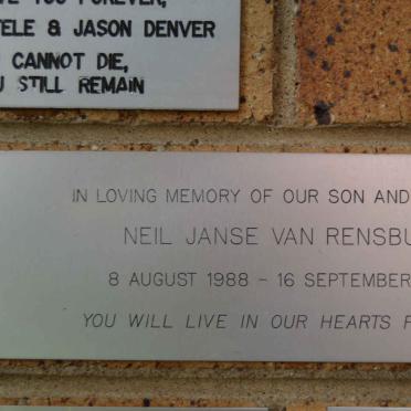 RENSBURG Neil, Janse van 1988-2007