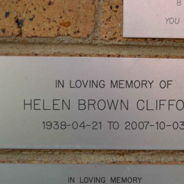 CLIFFORD Helen Brown 1938-2007