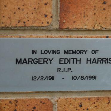 HARRIS Margery Edith 1911-1991