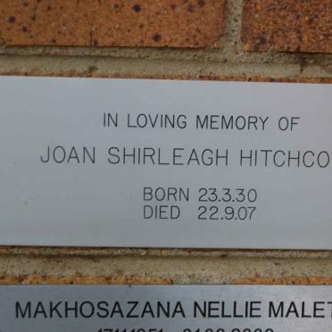 HITCHCOCK Joan Shirleagh 1930-2007