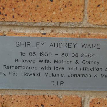 WARE Shirley Audrey 1930-2004