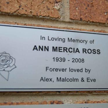 ROSS Ann Mercia 1939-2008