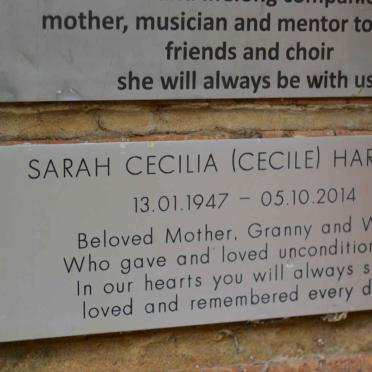 HARRISON Sarah Cecilia 1947-2014