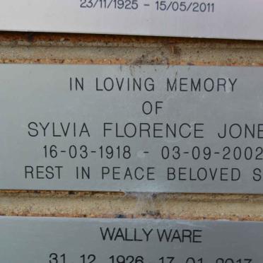 JONES Sylvia Florence 1918-2002